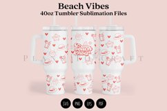 beach vibes 40oz quencher tumbler sublimation full wrap high resolution transparant background