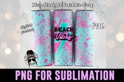 beach vibes design on tumbler mockup with bokeh light background