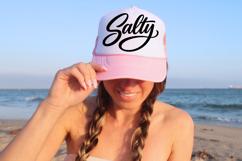 Beach-inspired “Salty” lettering in smooth script style, designed for vinyl cutting and crafting.