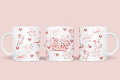 beach vibes summer coffee mug sublimation wrap glass mug wrap svg presized for 11oz and 15oz glass ready to cut and sublimation files
