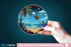 Beach View Sticker Clipart, Sticker PNG Clipart Product Image 1