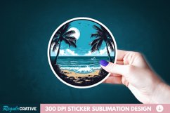 Beach View Sticker Clipart, Sticker PNG Clipart Product Image 1