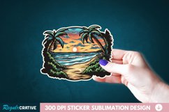 Beach View Sticker Clipart, Sticker PNG Clipart Product Image 1