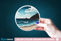 Beach View Sticker Clipart, Sticker PNG Clipart Product Image 1