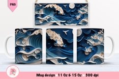 Beach waves Mug Wrap Sublimation Designs, Beach Mug Wrap, Peach Png