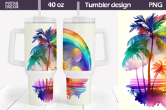Tropical Beach Tumbler 40 Oz | Beach Sunset Tumbler 40 Oz Product Image 1