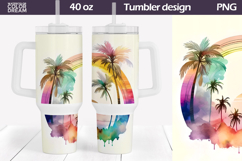 Tropical Beach Tumbler 40 Oz | Beach Sunset Tumbler 40 Oz Product Image 1