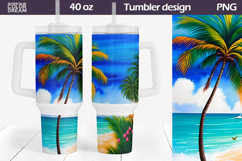 Tropical Beach Tumbler 40 Oz | Beach Sunset Tumbler 40 Oz Product Image 1