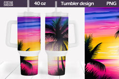 Tropical Beach Tumbler 40 Oz | Beach Sunset Tumbler 40 Oz Product Image 1
