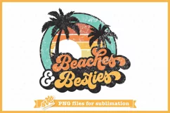 Beaches and Besties PNG, Girls Trip Distressed Sublimation Product Image 1