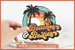 Beaches and Besties PNG, Girls Trip Distressed Sublimation Product Image 3