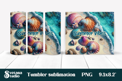 Beach tumbler sublimation | Ocean shells tumbler wrap design Product Image 1