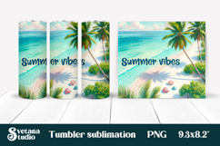 Beach tumbler sublimation | Ocean shells tumbler wrap design Product Image 1