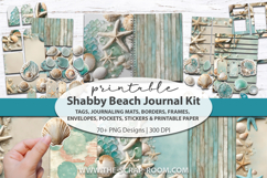 Summer Beachy Printable Journal Kit Bundle, Designs for Scrapbooking, Junk Journaling, card making and  other paper crafts