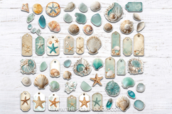 Printable Junk Journal Kit Shabby Beach digital paper Product Image 3