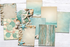 Printable Junk Journal Kit Shabby Beach digital paper Product Image 5