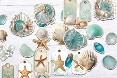 Printable Junk Journal Kit Shabby Beach digital paper Product Image 7