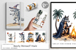 Digital Paper Beachy Werewolf Howls Product Image 1