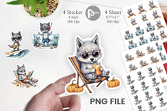 Beachy Werewolf Howls Sticker Product Image 1