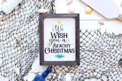 Coastal Christmas SVG - We Wish You A Beachy Christmas Product Image 2