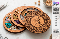 Bead Organizer Box Laser Cut|Storage Box|Mandala Harmony SVG Product Image 1