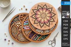 Bead Organizer Box Laser Cut | Bead Storage Box | Mandala Product Image 1