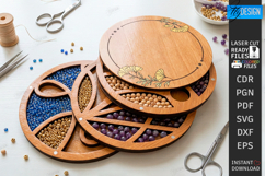 Bead Organizer Box Laser Cut | Bead Storage Box | Mandala Product Image 2