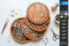 Bead Organizer Box Laser Cut | Bead Storage Box | Bird SVG Product Image 1
