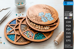 Bead Organizer Box Laser Cut | Bead Storage Box | Mandala Product Image 10