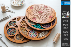Bead Organizer Box Laser Cut | Bead Storage Box | Mandala Product Image 11