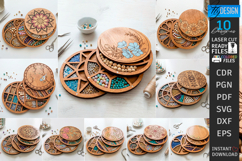 Bead Organizer Box Laser Cut | Bead Storage Box | Mandala Product Image 1