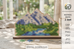 3D Bead Embroidery Stand Laser Cut. Beadwork SVG. Mountain Product Image 1