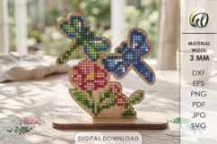 3D Bead Embroidery Stand Laser Cut. Beadwork SVG. Floral Product Image 1