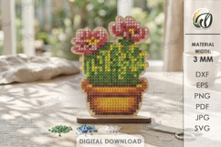 3D Bead Embroidery Stand Laser Cut. Beadwork SVG. Cactus Product Image 1