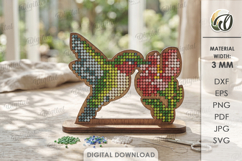 3D Bead Embroidery Stand Lasercut. Beadwork SVG. Hummingbird Product Image 1