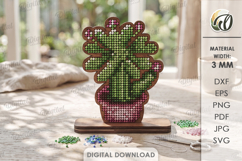 3D Bead Embroidery Stand Laser cut. Beadwork SVG. Cactus Product Image 1