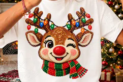 Beaded Christmas Reindeer PNG Product Image 3