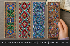 Beaded embroidery printable sublimation bookmark design Product Image 1
