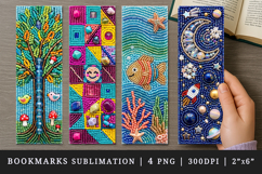 Beaded embroidery printable sublimation bookmark design Product Image 1