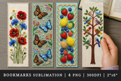 Beaded embroidery printable sublimation bookmark design Product Image 1