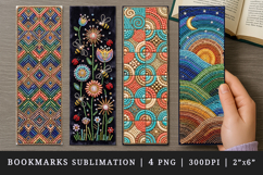 Beaded embroidery printable sublimation bookmark design Product Image 1