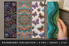 Beaded embroidery printable sublimation bookmark design Product Image 1