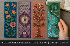 Beaded embroidery printable sublimation bookmark design Product Image 1