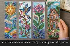 Beaded embroidery printable sublimation bookmark design Product Image 1
