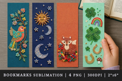 Beaded embroidery printable sublimation bookmark design Product Image 1