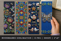 Beaded embroidery printable sublimation bookmark design Product Image 1