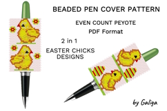 Beaded Pen Cover Pattern Easter Chick Peyote Design Product Image 1