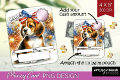 Beagle Dog Money Card PNG 4th of July Money Card Holder Product Image 1