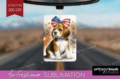 Beagle Dog Air Freshener PNG Patriotic Dog PNG Sublimation Product Image 1