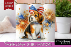 Beagle Dog Tumbler Wrap Patriotic Dog Tumbler PNG Product Image 1